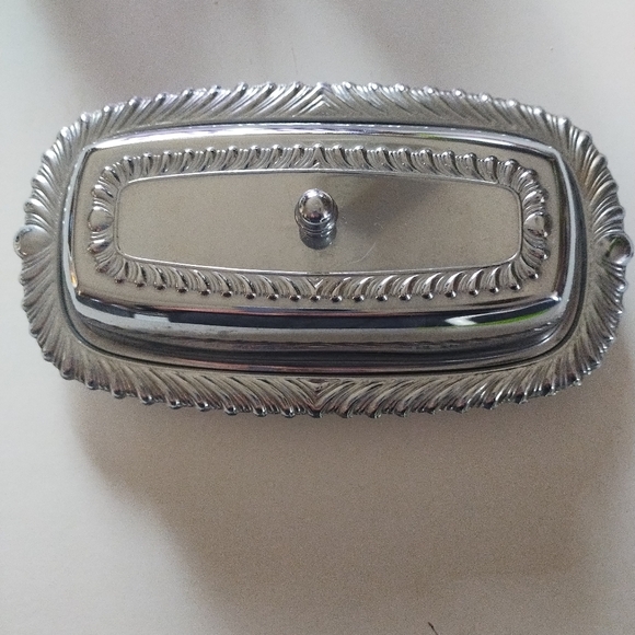 Irvin Ware Chrome Butter Dish With Cover Made In USA - Picture 1 of 6